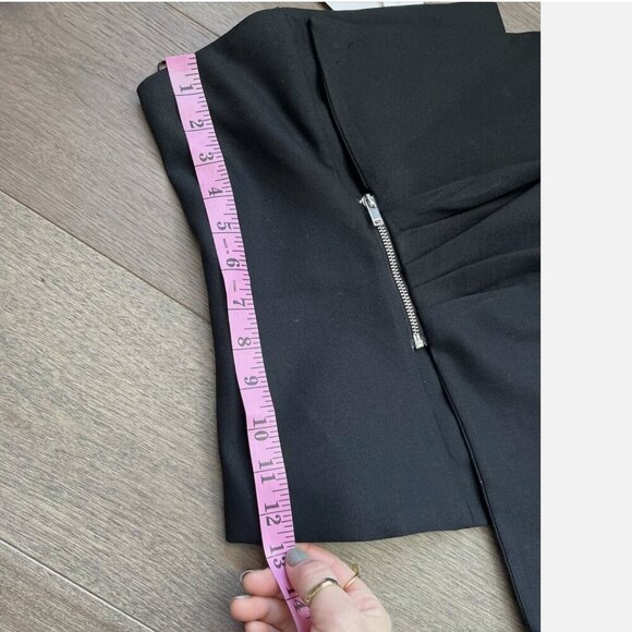 ZARA NEW WOMAN SS22 BLACK Zippered ASYMMETRIC BUSTIER - Size S NEW WITH TAG! - Picture 7 of 11